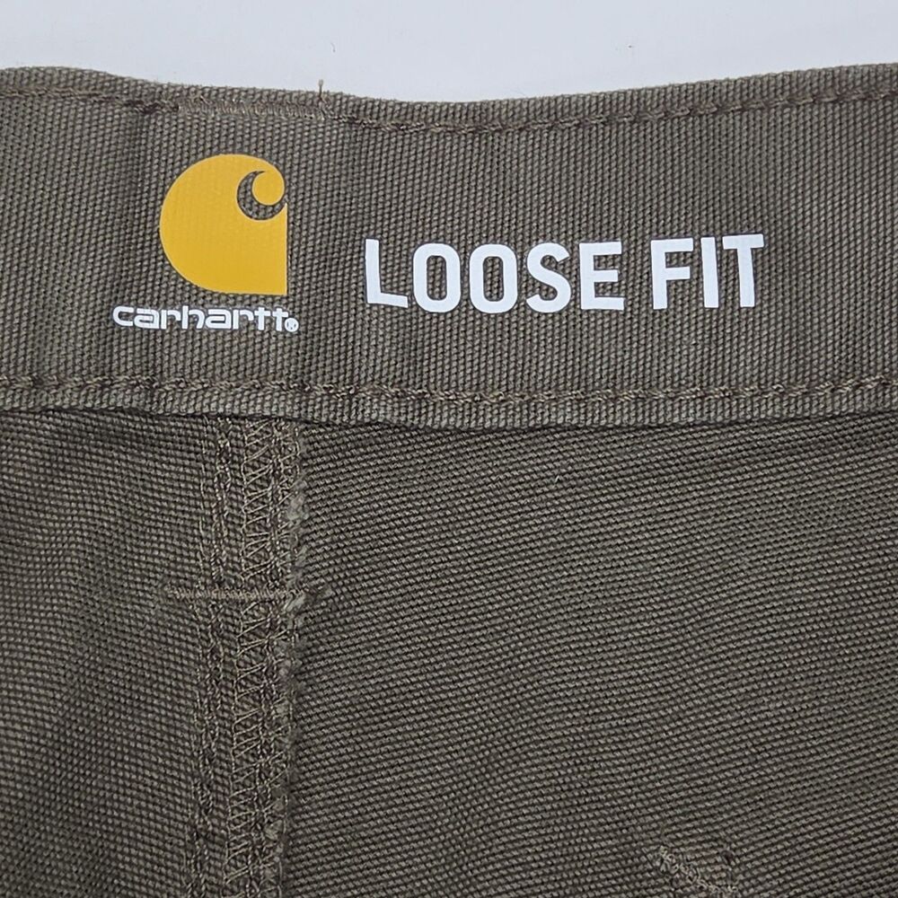 Carhartt Shorts Green Loose Fit Work Cargo Men Sz 36 Flat 9.5" Inseam Canvas - Picture 5 of 13